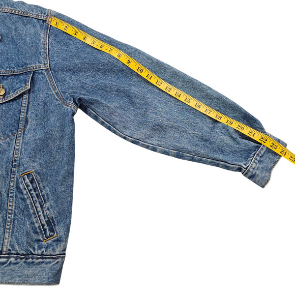 Vintage Pepe Jean Jackent Mens Medium Blue 80s Trucker Style Denim Stone Wash - Picture 15 of 16